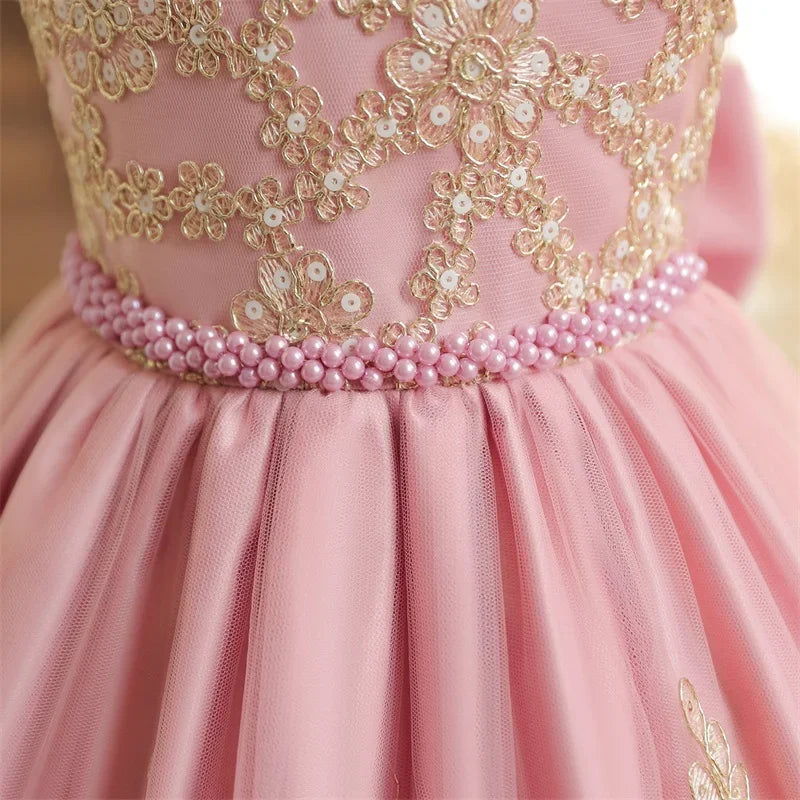 Baby Girl Christmas Dress | Toddler Long Sleeve Lace Tutu Princess Gown | 1st Birthday, Wedding & Party Outfit