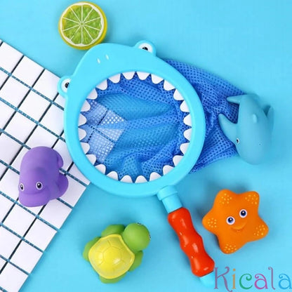 Baby Bath Toy Net Fishing Set – Floating Cartoon Animal Water Toys for Kids, Bathtub, Pool & Beach Play Gift