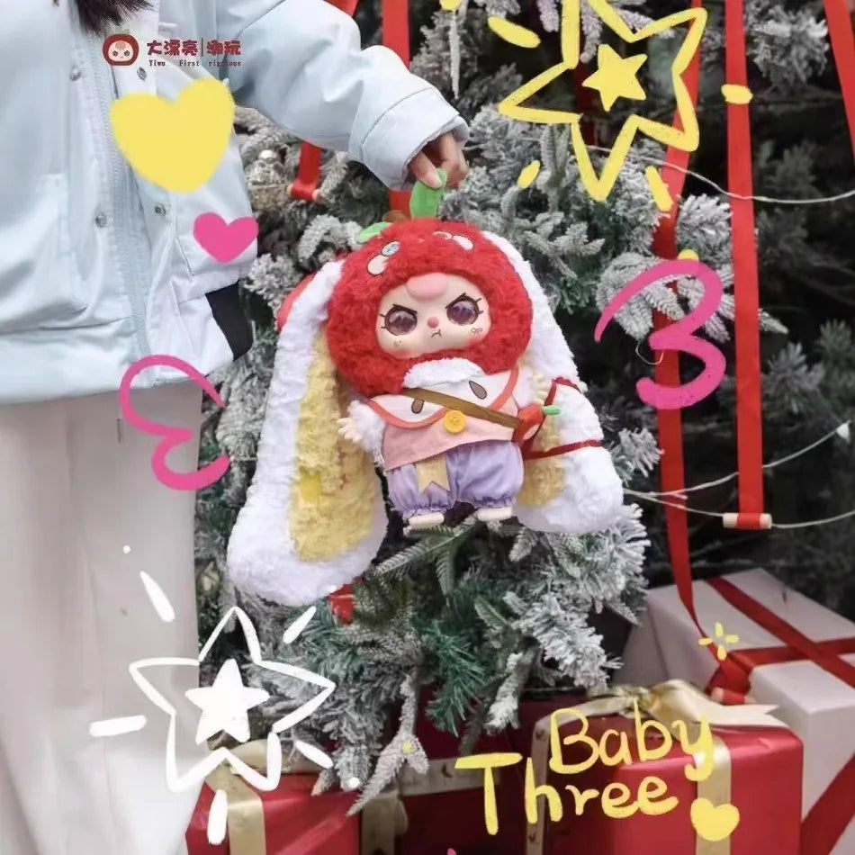 In Stock Baby Three 400% Christmas Limited Style Vinyl Doll Kawaii Doll Character Big Baby Collection Blind Box Cute Toys Gifts