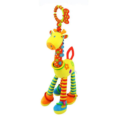 Soft Infant Crib & Stroller Mobile Hanging Rattle – Cute Stuffed Animal Baby Toys | Educational Hand Grip Toy for Brain Development