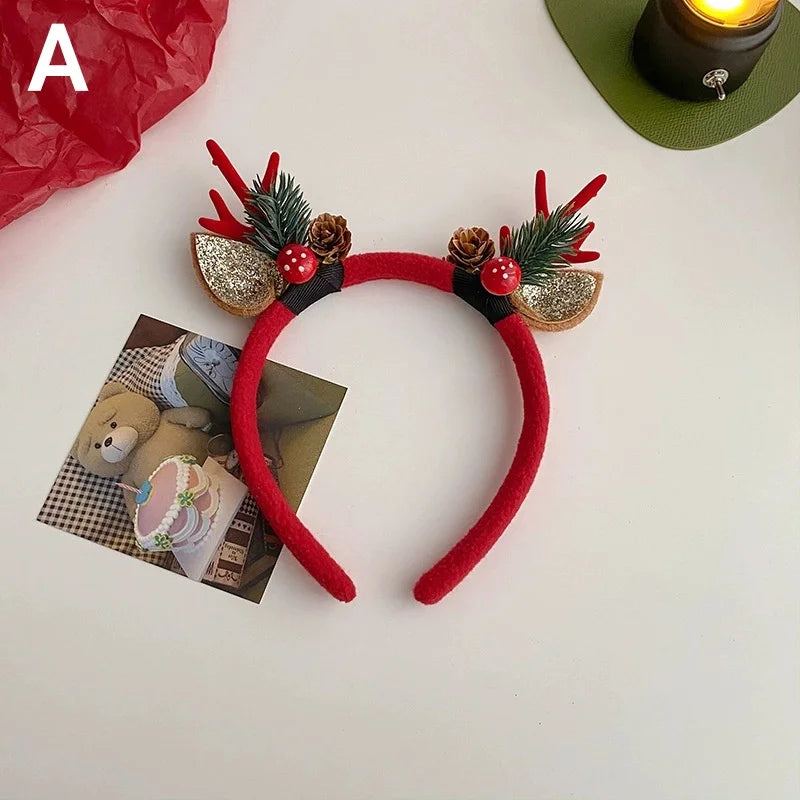 Christmas Headband | Reindeer Antlers, Snowman & Xmas Tree Design | Party Favor, Photo Booth & Holiday Decoration