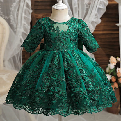 Baby Girl Christmas Dress | Toddler Long Sleeve Lace Tutu Princess Gown | 1st Birthday, Wedding & Party Outfit