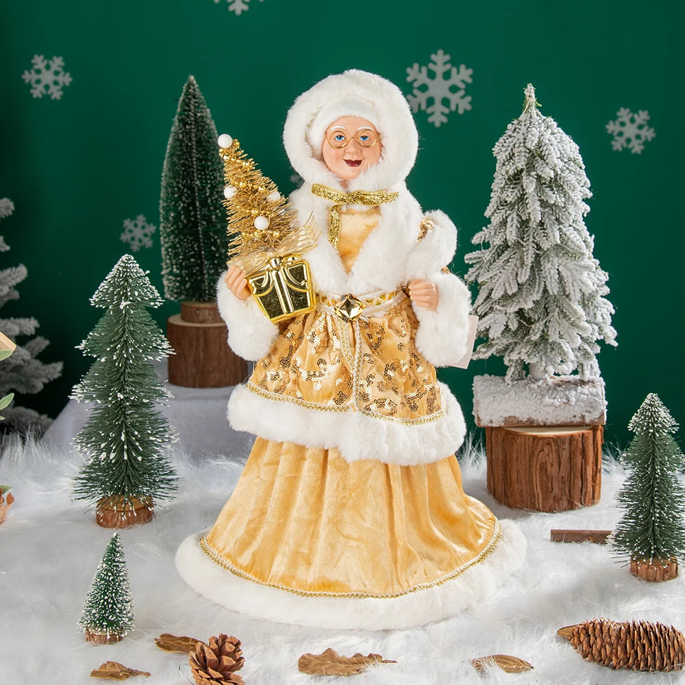 Christmas Decoration – Big Santa Claus Doll & Grandma Figurine | Holiday Room & Tree Décor Gift