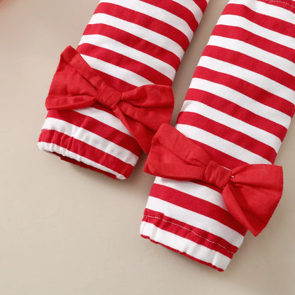 Baby Girl Christmas Outfit Set | Santa Claus Print Bodysuit + Tulle Skirt + Headband + Socks (0–18 Months)