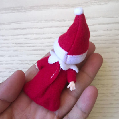 7cm Christmas Elf Baby Dolls | Miniature Dolls with Dummy & Movable Arms Legs | Dollhouse Accessories & Holiday Decorations