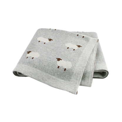 Baby Blanket Breathable Cotton Knit Swaddle Wrap – 100×80cm Newborn Receiving Blanket for Boys & Girls, Stroller & Nursery Quilt