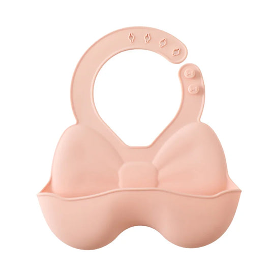 Baby Waterproof Silicone Bibs – Adjustable Feeding Bibs with Cute Bowknot Apron Design | Soft Toddler Bibs for Boys & Girls