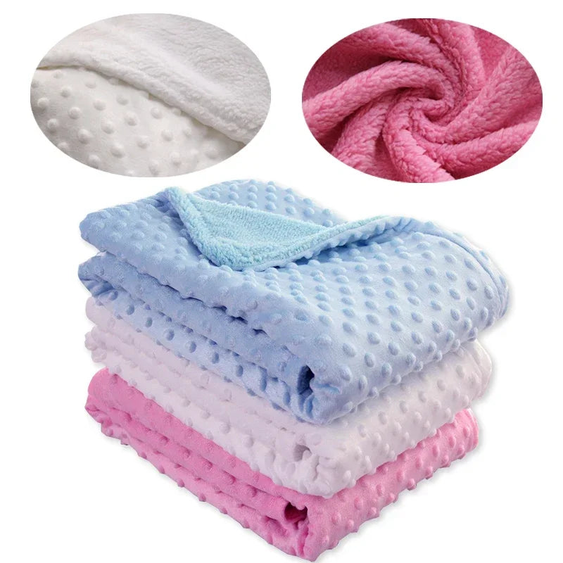 Baby Blanket Warm Sleep Cover – Double Layer Swaddle Wrap & Thermal Fleece Sleepsack | Soft Newborn Bath Towel & Stroller Blanket