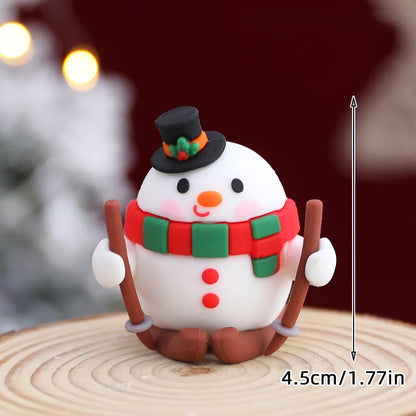 Christmas Cake Topper Set | Bear Doll Ornaments, Red Sweater & Green Shirt, Rainbow Arch & Gift Box | Holiday Party Cake Decorations