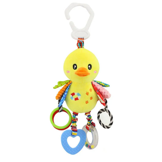 Soft Giraffe & Zebra Animal Handbell Rattle Plush Baby Toy with Teether | Infant Developmental Handle Toys for Newborn Gifts