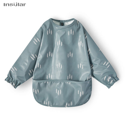 New Children Feeding Aprons – Waterproof Long Sleeve Baby Bib with Pocket | Full Cover Baby Bibs for Toddlers Boys & Girls
