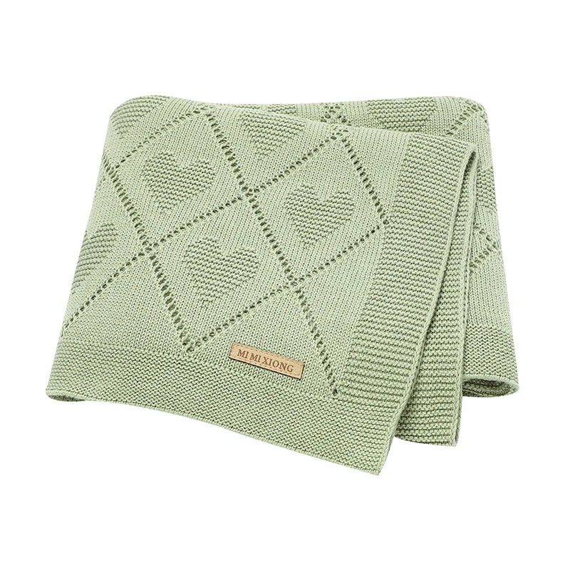 Super Soft Cotton Baby Blanket – Newborn Knit Swaddle Wrap for Stroller, Nursery & Sleeping (90×70cm)