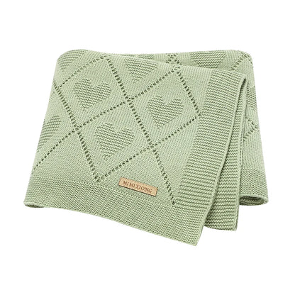 Super Soft Cotton Baby Blanket – Newborn Knit Swaddle Wrap for Stroller, Nursery & Sleeping (90×70cm)