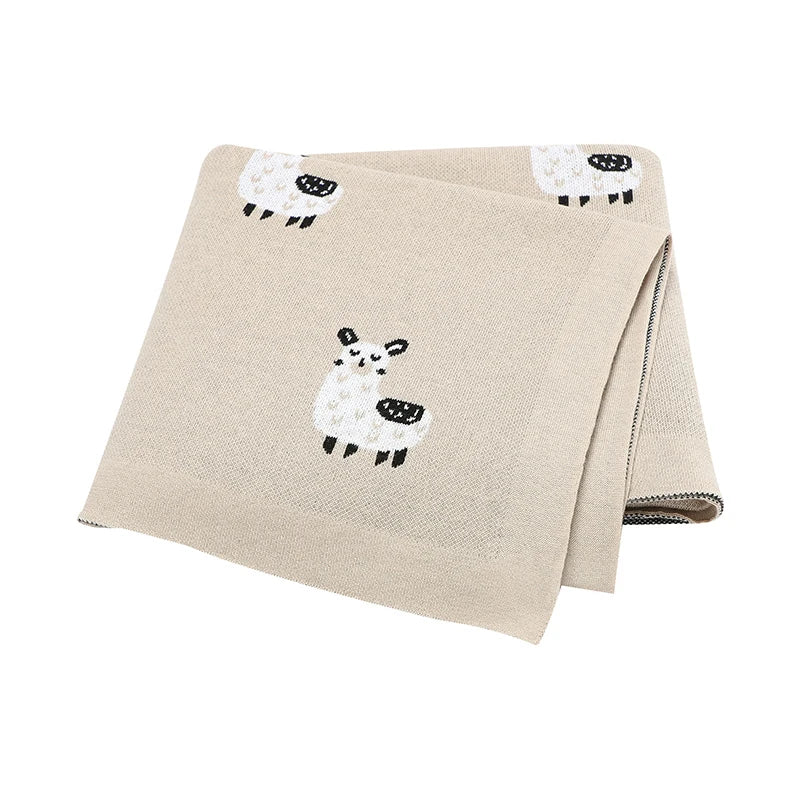 Baby Blanket Breathable Cotton Knit Swaddle Wrap – 100×80cm Newborn Receiving Blanket for Boys & Girls, Stroller & Nursery Quilt