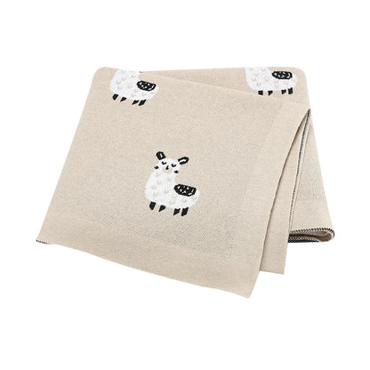 Baby Blanket Breathable Cotton Knit Swaddle Wrap – 100×80cm Newborn Receiving Blanket for Boys & Girls, Stroller & Nursery Quilt