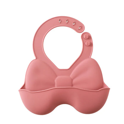 Baby Waterproof Silicone Bibs – Adjustable Feeding Bibs with Cute Bowknot Apron Design | Soft Toddler Bibs for Boys & Girls