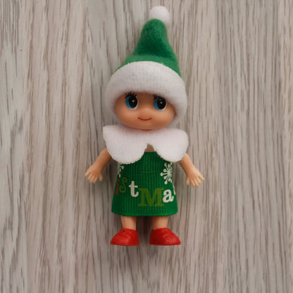 7cm Christmas Elf Baby Dolls | Miniature Dolls with Dummy & Movable Arms Legs | Dollhouse Accessories & Holiday Decorations