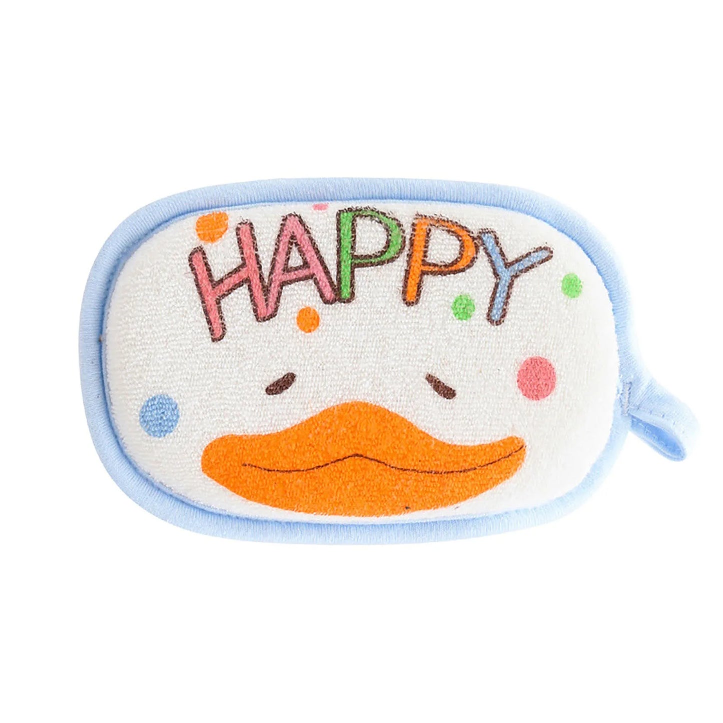 Baby Bath Sponge Brush | Soft Cotton Scrubber Towel with Elephant Pattern | Infant & Children Shower Bath Ball