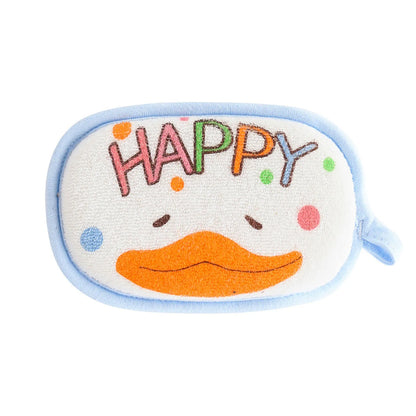 Baby Bath Sponge Brush | Soft Cotton Scrubber Towel with Elephant Pattern | Infant & Children Shower Bath Ball