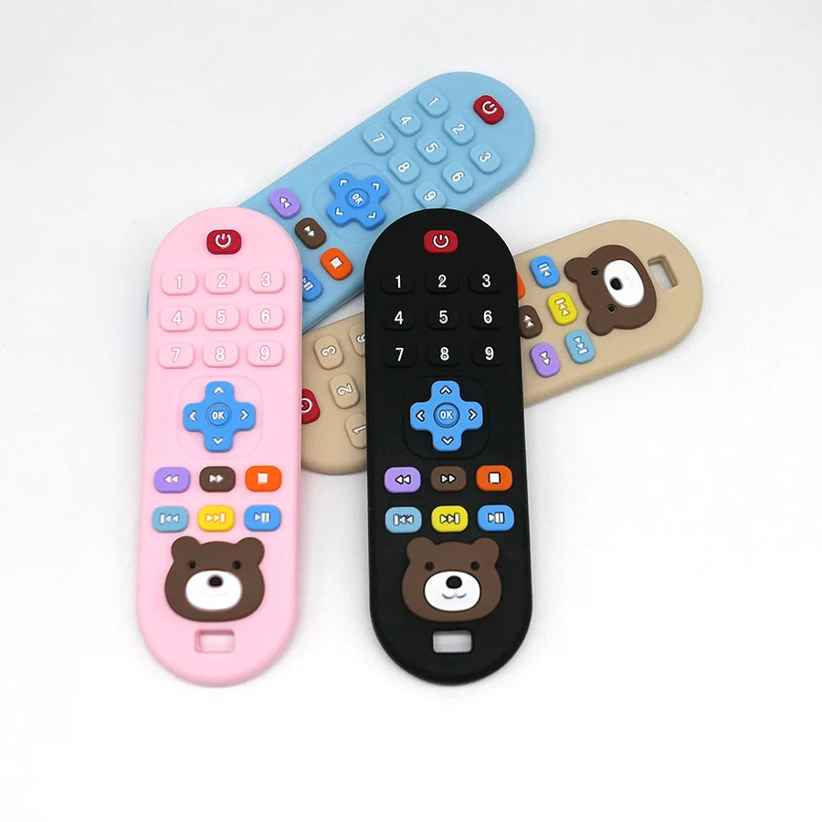 1/4pcs Baby Teething Remote Control Toy | Silicone Simulation Teether for Infants & Toddlers | Safe Chew Toy for Teething Relief