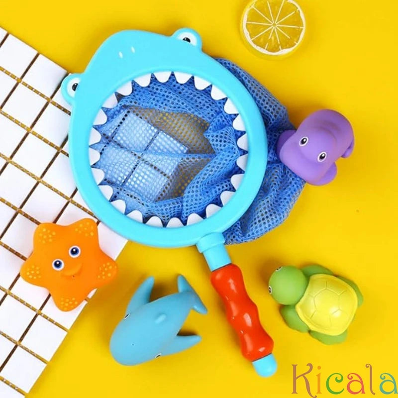 Baby Bath Toy Net Fishing Set – Floating Cartoon Animal Water Toys for Kids, Bathtub, Pool & Beach Play Gift