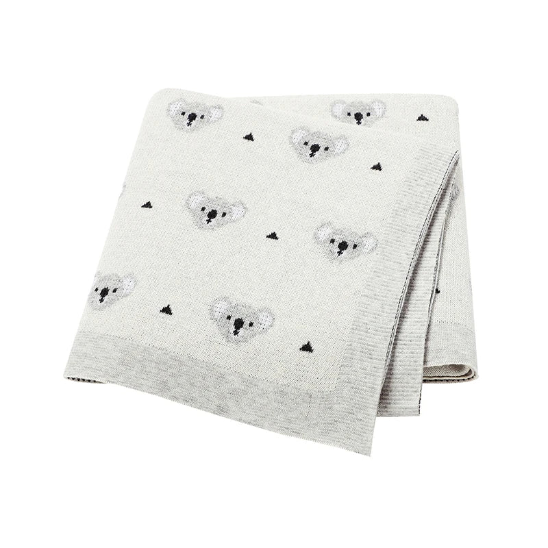 Baby Blanket Breathable Cotton Knit Swaddle Wrap – 100×80cm Newborn Receiving Blanket for Boys & Girls, Stroller & Nursery Quilt