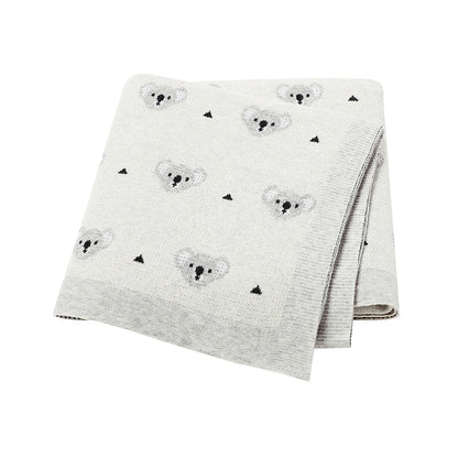 Baby Blanket Breathable Cotton Knit Swaddle Wrap – 100×80cm Newborn Receiving Blanket for Boys & Girls, Stroller & Nursery Quilt