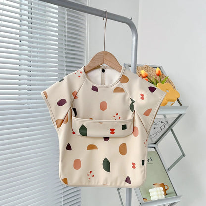 Cute Baby Bibs – Waterproof Toddler Feeding Smock with Short Sleeves | Cartoon Animal Apron Bibs for Babies & Kids (0–6Y)