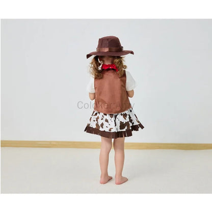 Cowgirl Cowboy Costume for Girls | Baby Toddler Girls Fancy Dress | Halloween Party Outfit