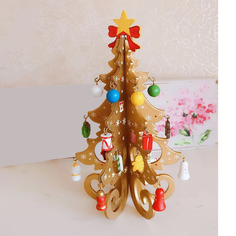 DIY Wooden Christmas Tree for Kids | Handmade 3D Stereo Scene Decoration | Children’s Christmas Ornaments & Holiday Craft