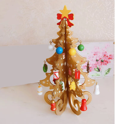 DIY Wooden Christmas Tree for Kids | Handmade 3D Stereo Scene Decoration | Children’s Christmas Ornaments & Holiday Craft