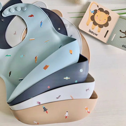 Baby Silicone Bib – Waterproof Feeding Bib for Infants & Toddlers | Adjustable, Fashionable Saliva Towel for Boys & Girls