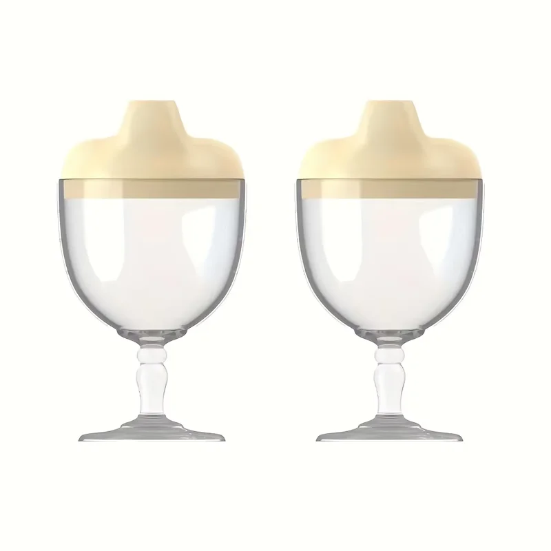 Fun Kids Party Cup – Baby Wine Sippy Cup for Juice, Milk & Water | Plastic Goblet Chalice Training Cup for Birthday Parties