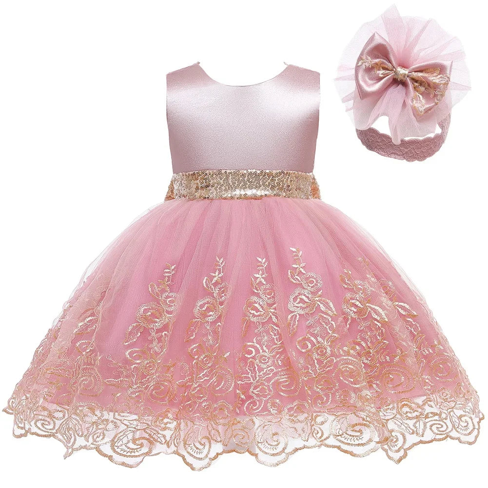 Baby Girl Christmas & Halloween Princess Dress | Infant Christening, 1st Birthday & Party Outfit | Newborn Clothes