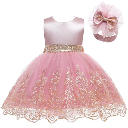 Baby Girl Christmas & Halloween Princess Dress | Infant Christening, 1st Birthday & Party Outfit | Newborn Clothes