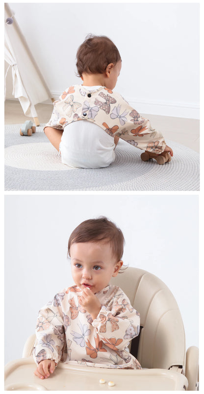 New Children Feeding Aprons – Waterproof Long Sleeve Baby Bib with Pocket | Full Cover Baby Bibs for Toddlers Boys & Girls