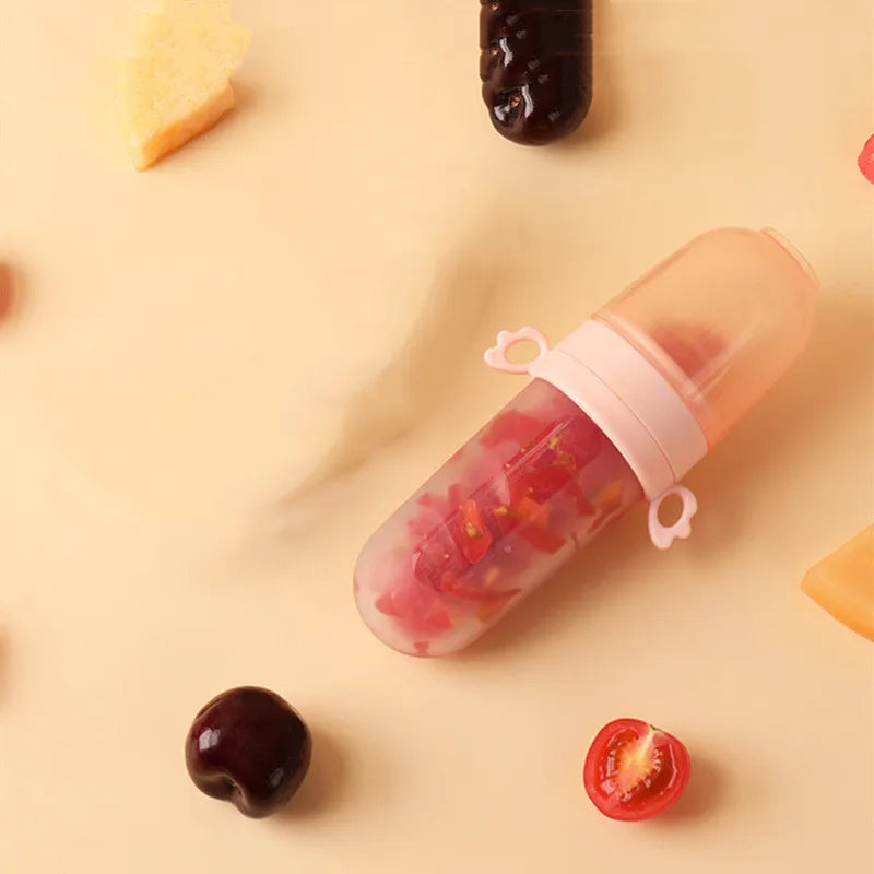 Baby Spoon Bottle Feeder – Silicone Squeeze Spoon with Medicine Dropper | Safe Feeding Utensils & Cutlery for Infants & Toddlers