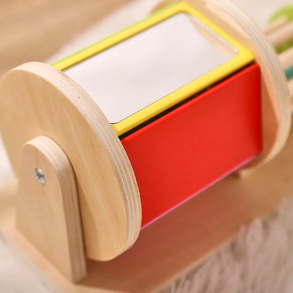 Baby Wooden Montessori Toys – Rectangular Box with Peg Drop for Vision Training, Color Sensory & Early Education Gifts