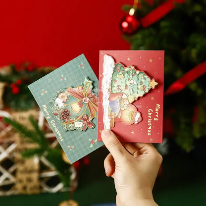 Mini Christmas Greeting Cards with Envelopes | Kids Xmas Blessing Postcards & New Year Gift Cards Party Supplies