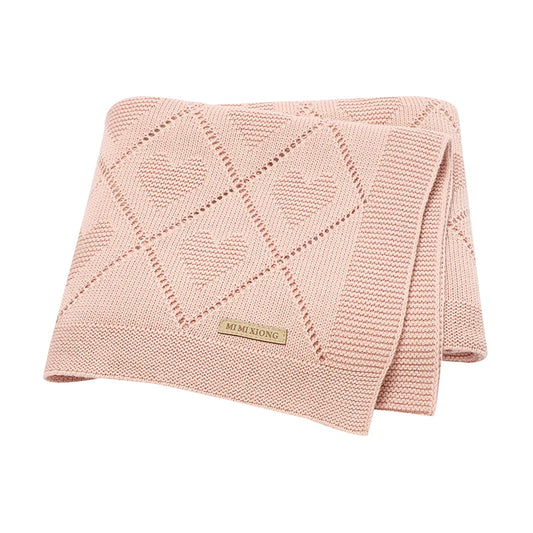 Super Soft Cotton Baby Blanket – Newborn Knit Swaddle Wrap for Stroller, Nursery & Sleeping (90×70cm)