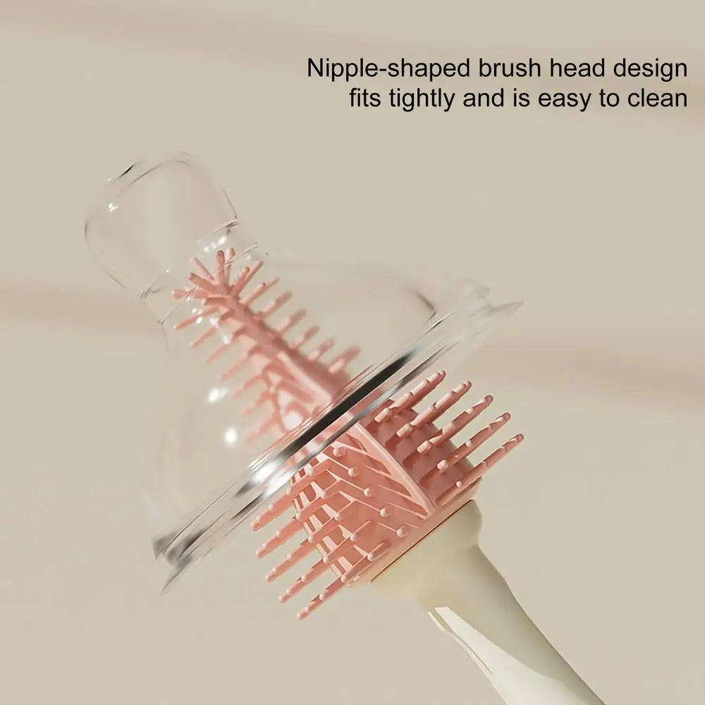 Baby Bottle Brush Cleaner Set with Nipple Brush & Base | Portable Water Bottle Cleaner Brush for Baby Bottles & Enhanced Cleaning