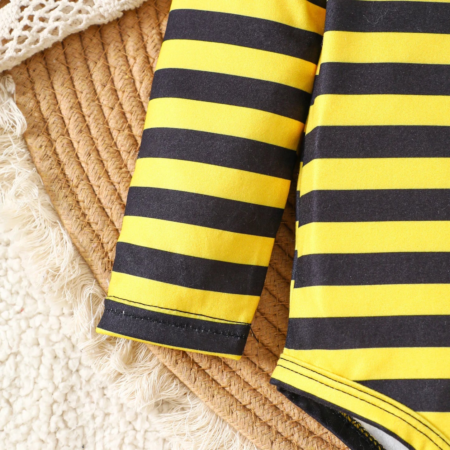 Baby Girl Bee Halloween Costume Set | Infant Romper + Tulle Suspender Dress | Newborn & Toddler Party Outfit