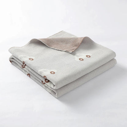 Baby Blanket Breathable Cotton Knit Swaddle Wrap – 100×80cm Newborn Receiving Blanket for Boys & Girls, Stroller & Nursery Quilt