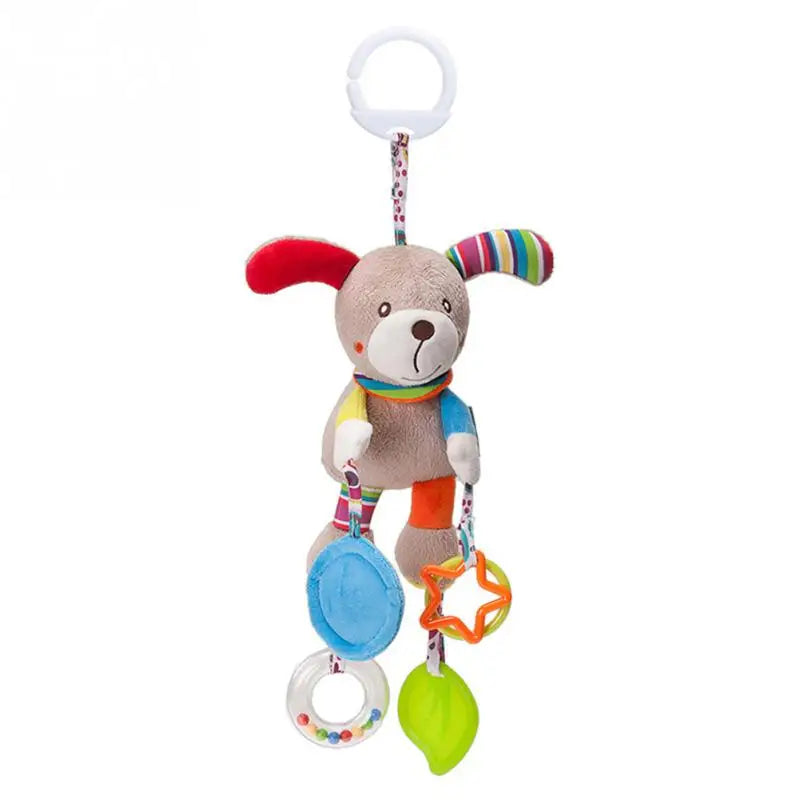 Soft Giraffe & Zebra Animal Handbell Rattle Plush Baby Toy with Teether | Infant Developmental Handle Toys for Newborn Gifts