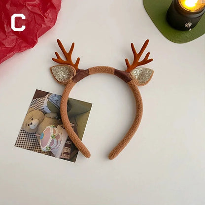 Christmas Headband | Reindeer Antlers, Snowman & Xmas Tree Design | Party Favor, Photo Booth & Holiday Decoration