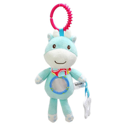 Soft Infant Crib & Stroller Mobile Hanging Rattle – Cute Stuffed Animal Baby Toys | Educational Hand Grip Toy for Brain Development