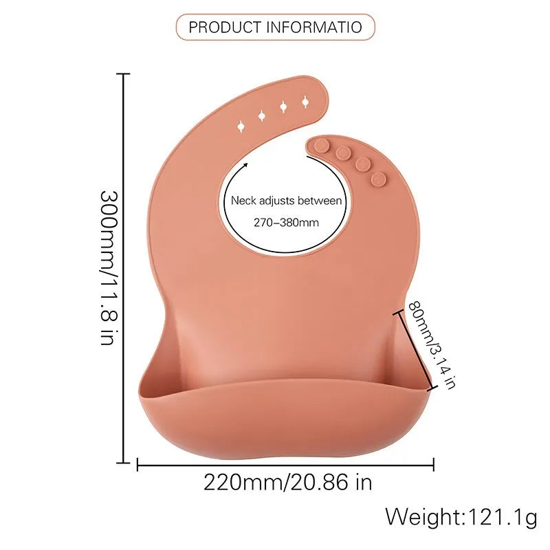 Baby Waterproof Silicone Bibs – Adjustable Feeding Bibs with Cute Bowknot Apron Design | Soft Toddler Bibs for Boys & Girls