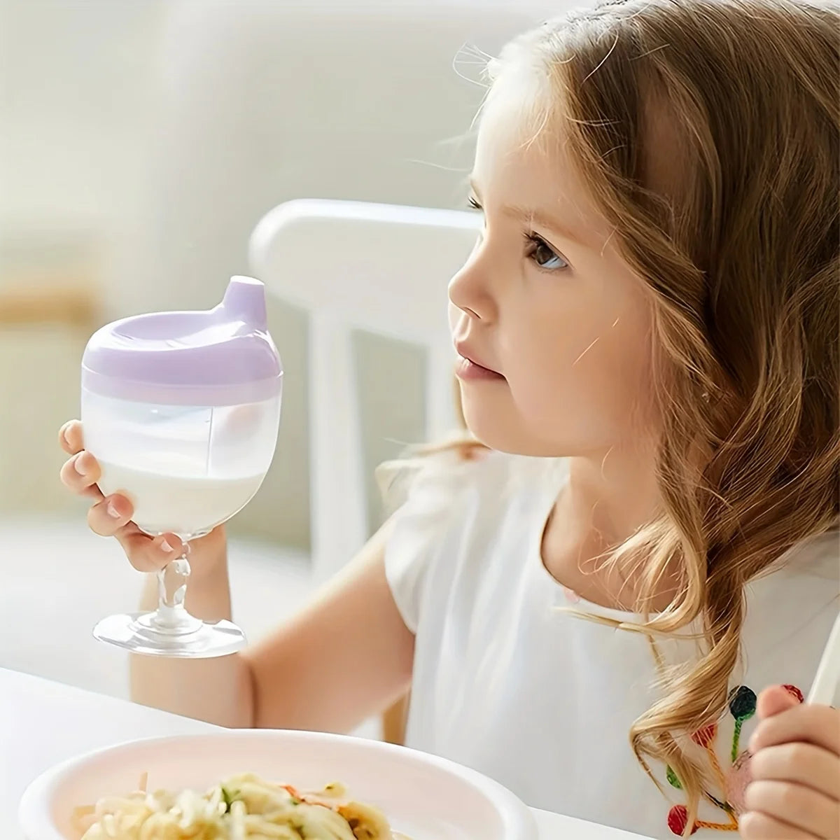 Fun Kids Party Cup – Baby Wine Sippy Cup for Juice, Milk & Water | Plastic Goblet Chalice Training Cup for Birthday Parties