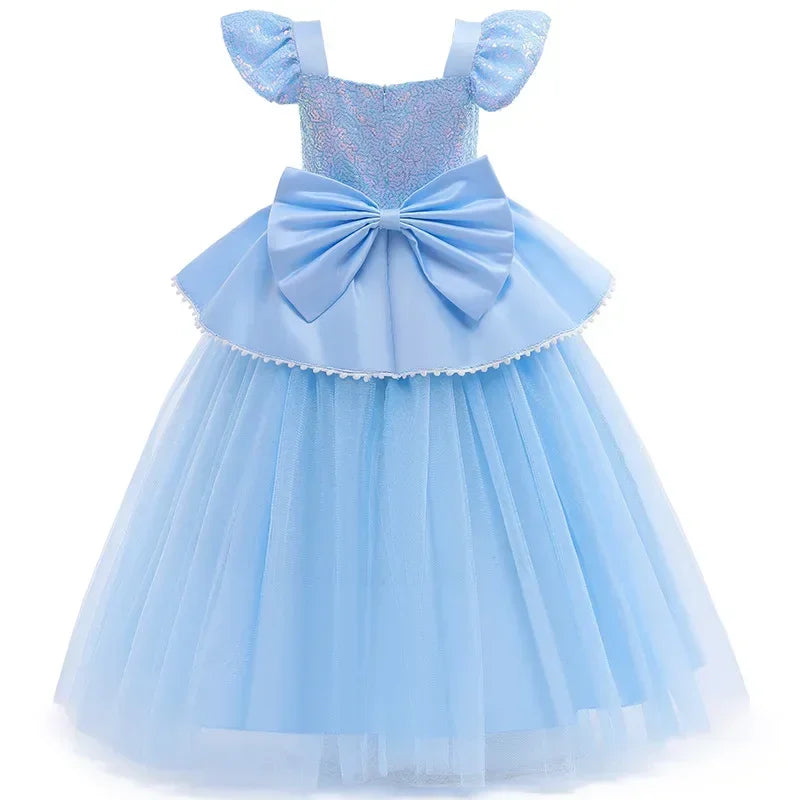 Cinderella Belle Princess Costume Dress for Girls | Rapunzel Cosplay Outfit | Kids Halloween Disguise, Christmas & Birthday Party Clothes
