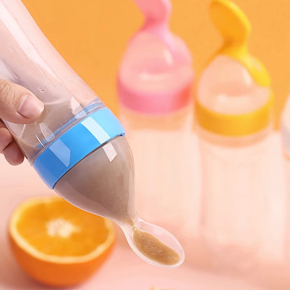 9pcs Baby Feeding Cutlery Set – Silicone Feeding Bottle with Spoon & Suction Cup, 2 Fruit Feeders & 6 Nipples (S/M/L) | Infant Weaning Essentials